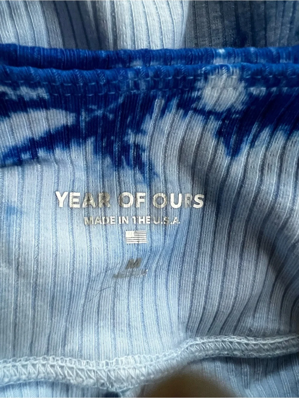 Year of Ours Blue Tie Dye Ribbed Knit Skort NWT M Activewear Pickleball